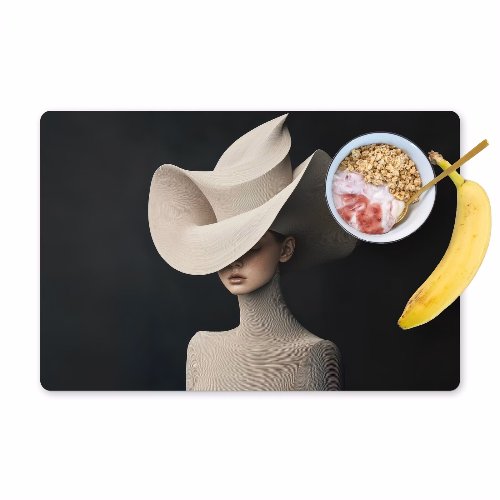 Vinilo para manteles individuales - Mujer - Ondulado - Sombrero — 1