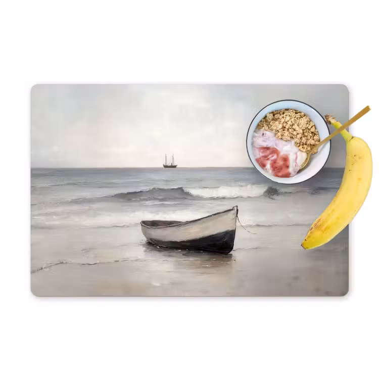 Vinilo para manteles individuales - Barco de remos - Mar - Horizonte — 1
