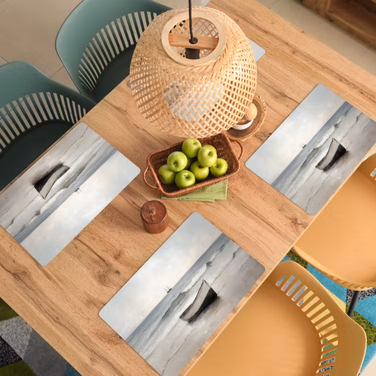 Vinilo para manteles individuales - Barco de remos - Mar - Horizonte — 3