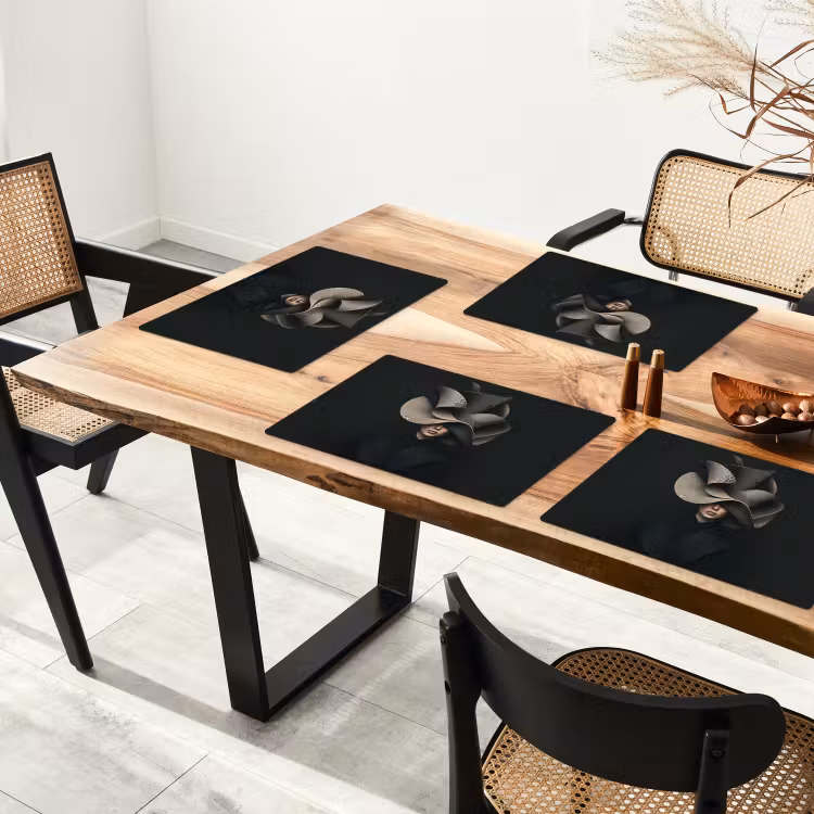 Vinilo para manteles individuales - Negro - Sombrero - Mujer — 4