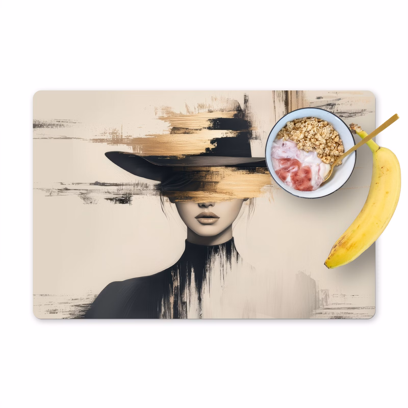 Vinilo para manteles individuales - Mujer - Sombrero - Pintura — 1