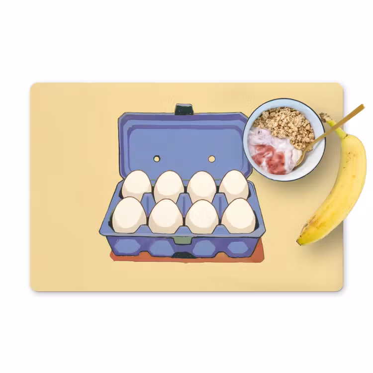 Salvamanteles - Huevos - Caja - Minimalista - Azul — 1