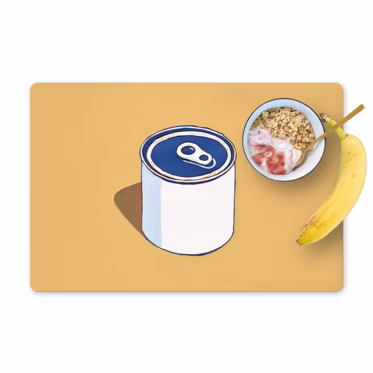 Salvamanteles - Lata - Minimalista - Azul - Ilustración — 1