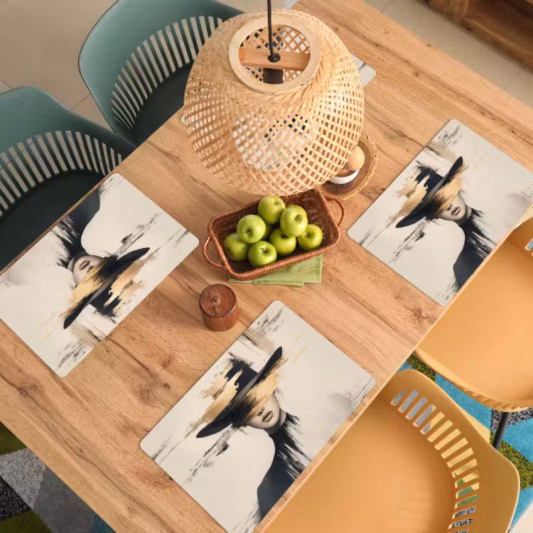 Vinilo para manteles individuales - Mujer - Sombrero - Pintura — 3