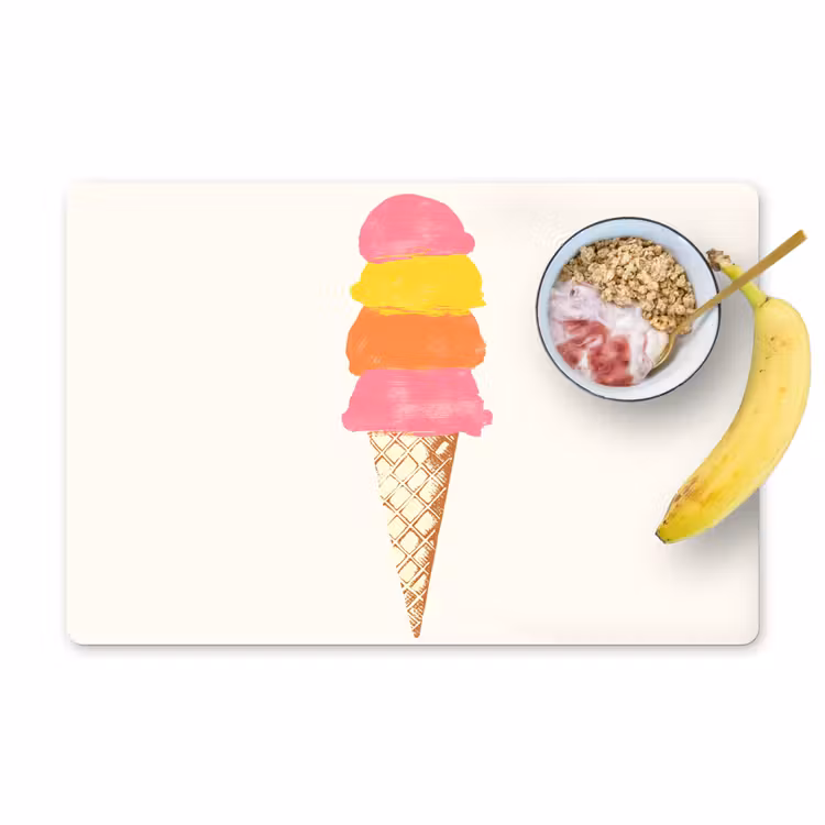Salvamanteles - Pala de helado - Cuernos - Ilustración - Minimalista — 1