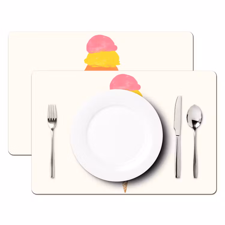 Salvamanteles - Pala de helado - Cuernos - Ilustración - Minimalista — 2