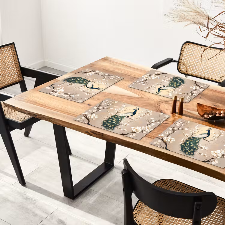Vinilo para manteles individuales - Pavo real - Rama - Flores — 4