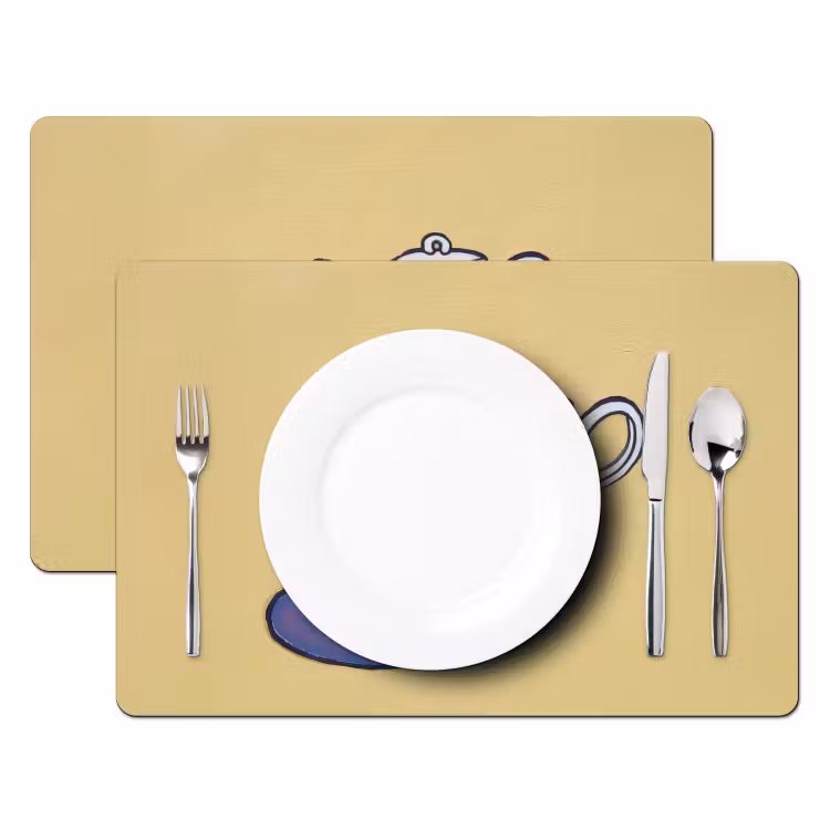 Salvamanteles - Tetera - Taza - Beige - Ilustración — 2