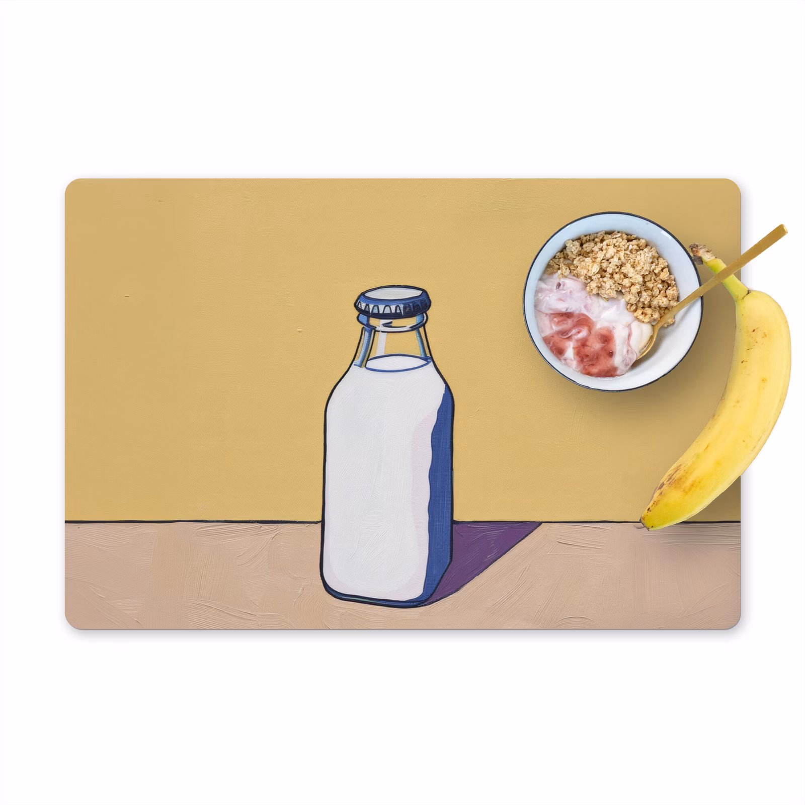 Salvamanteles - Vasos - Botella - Ilustración - Leche — 1