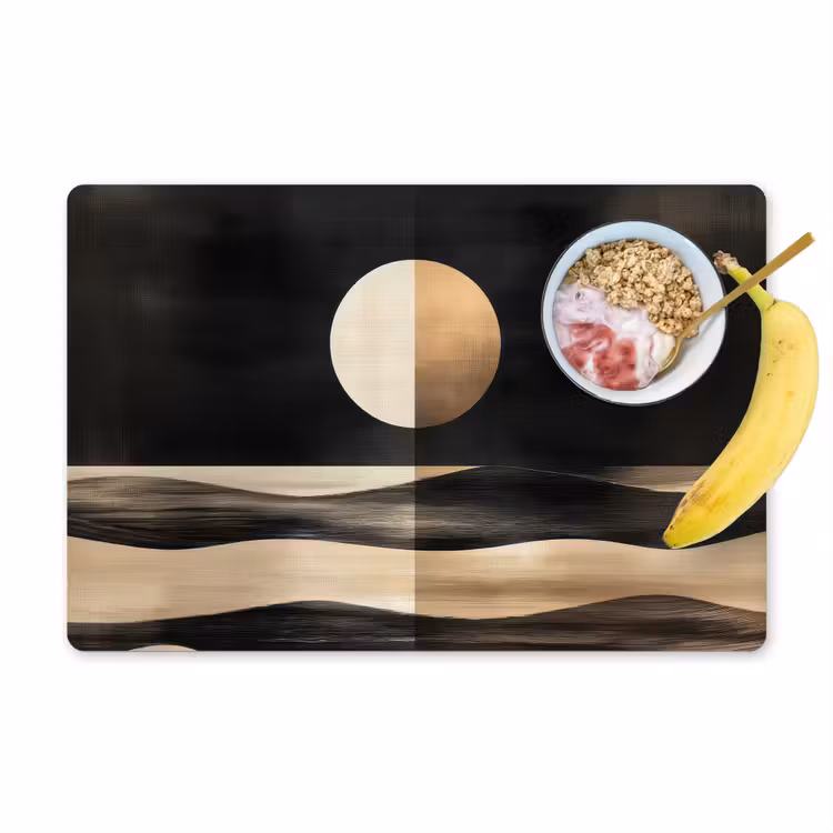 Vinilo para manteles individuales - Luna - Círculo - Oro — 1