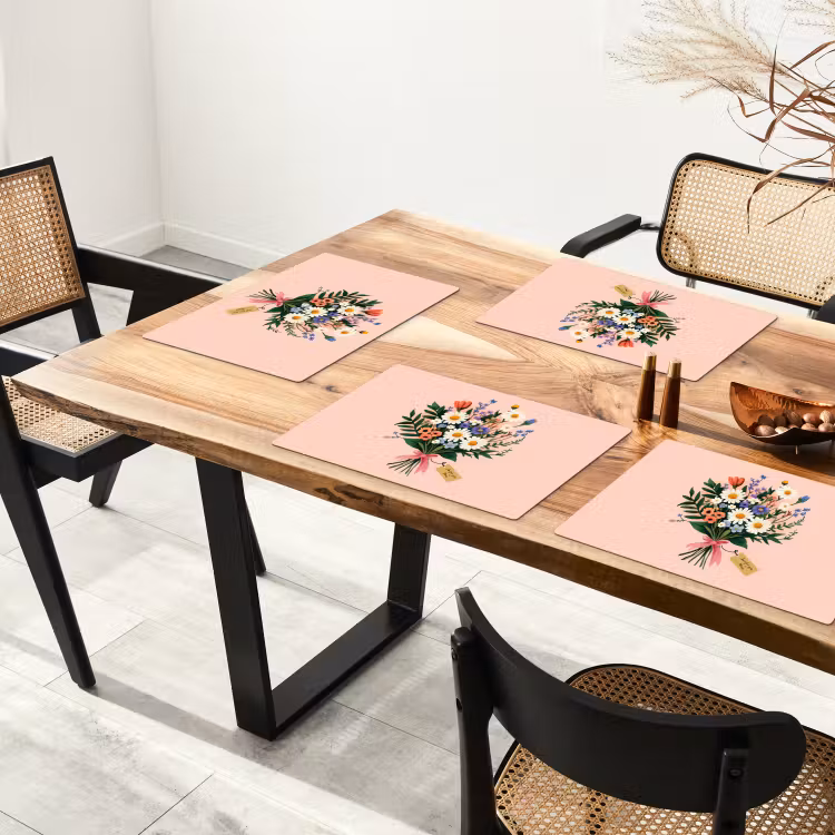 Vinilo para manteles individuales - Margaritas - Ramo - Lazo - Rosa — 4