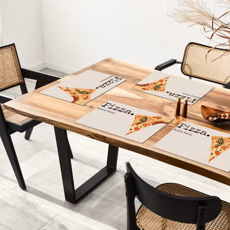 Vinilo para manteles individuales - Pizza - Queso - Pepperoni — 4