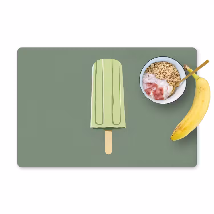 Salvamanteles - Verde - Helado de agua - Palo - Ilustración — 1