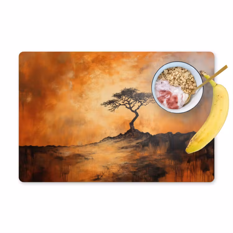 Vinilo para manteles individuales - Árbol - Paisaje - Naranja — 1