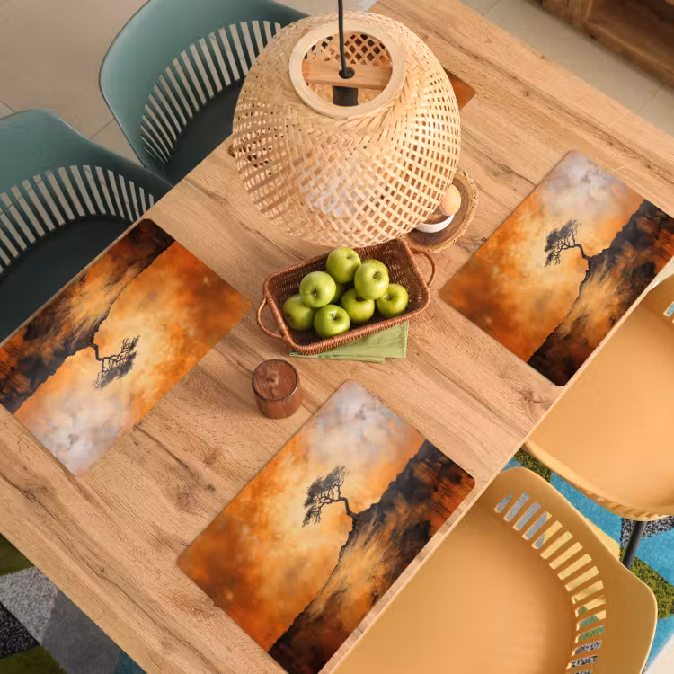 Vinilo para manteles individuales - Árbol - Paisaje - Naranja — 3