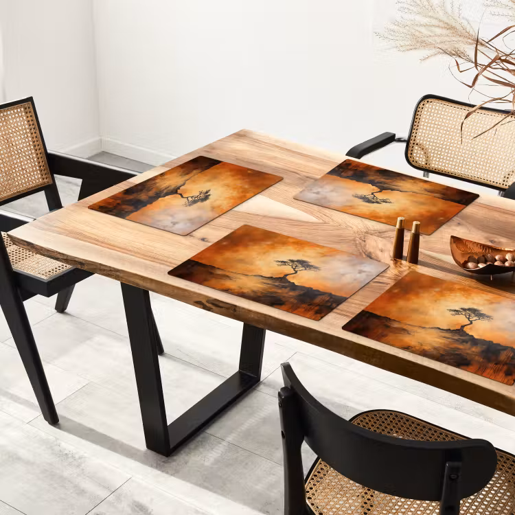 Vinilo para manteles individuales - Árbol - Paisaje - Naranja — 4