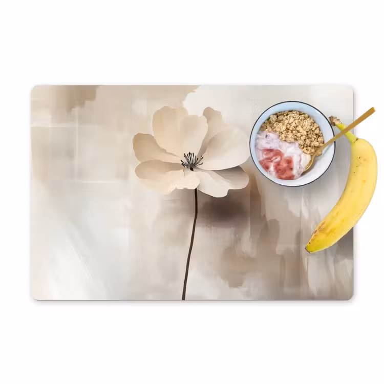 Vinilo para manteles individuales - Flor - Beige - Pintura - Sombra — 1