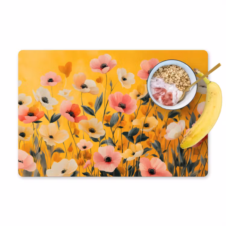 Vinilo para manteles individuales - Flores - Campo - Amarillo — 1