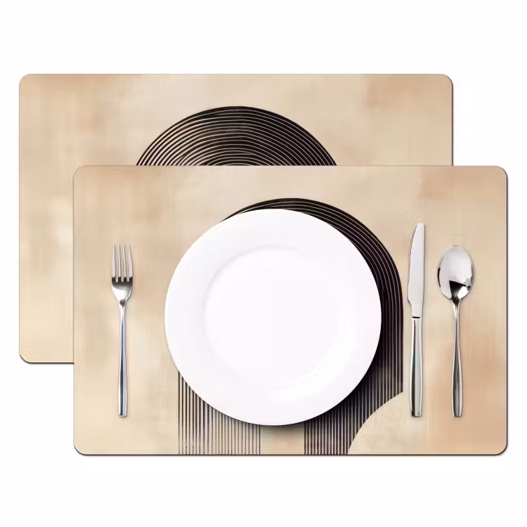 Vinilo para manteles individuales - Lazo - Rayas - Minimalista - Negro — 2