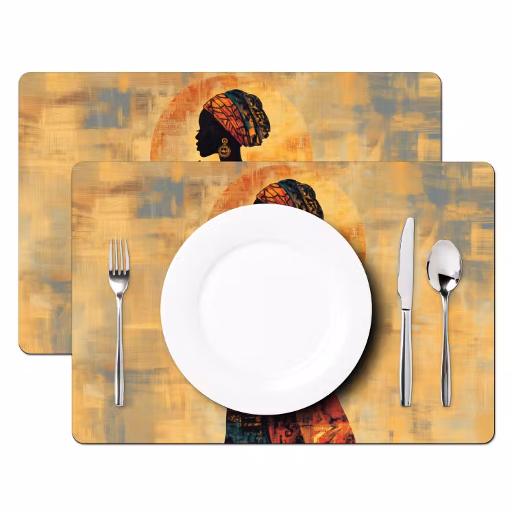 Vinilo para manteles individuales - Mujer - Silueta - Patrones - Ornamentado — 2