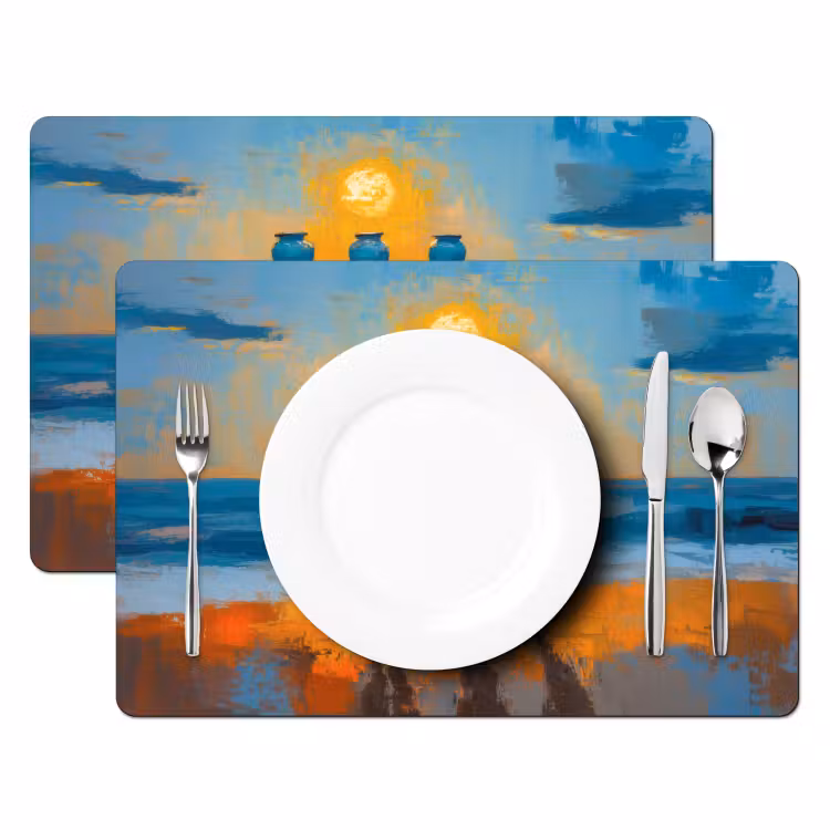 Vinilo para manteles individuales - Mujeres - Playa - Puesta de sol — 2