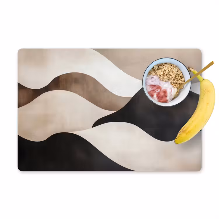 Vinilo para manteles individuales - Olas - Abstracto - Beige — 1