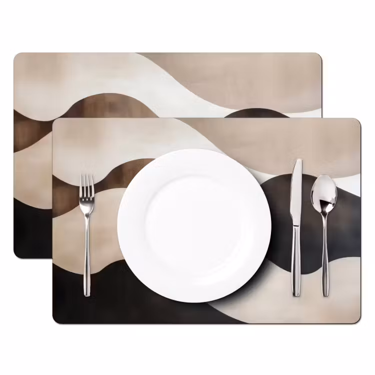 Vinilo para manteles individuales - Olas - Abstracto - Beige — 2