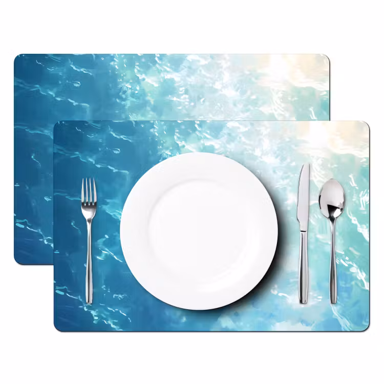 Vinilo para manteles individuales - Tortuga - Mar - Azul - Destello — 2
