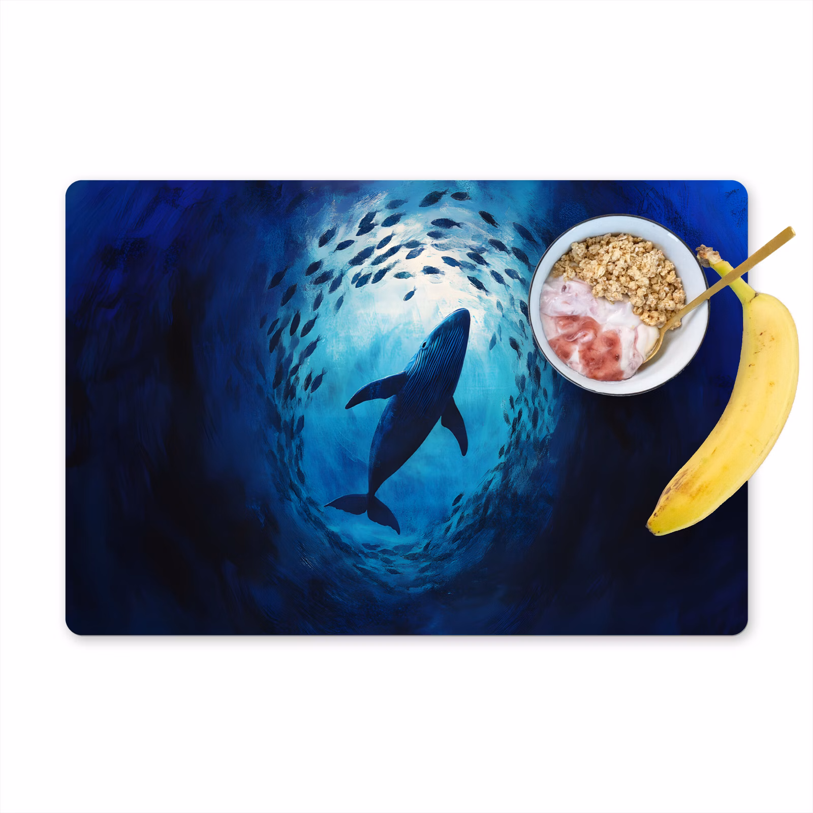 Vinilo para manteles individuales - Ballena - Pez - Azul oscuro — 1