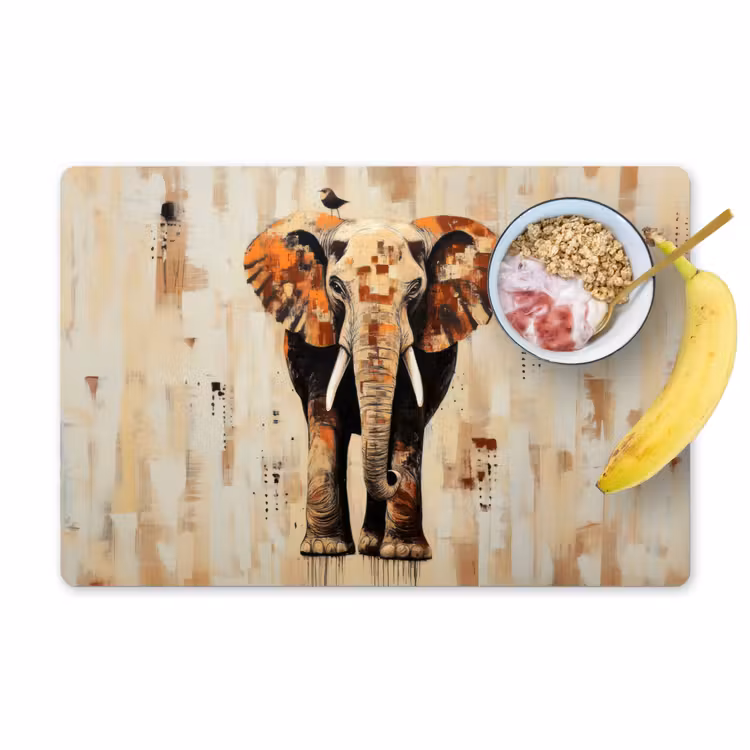 Vinilo para manteles individuales - Elefante - Trompa - Mosaico - Abstracto — 1