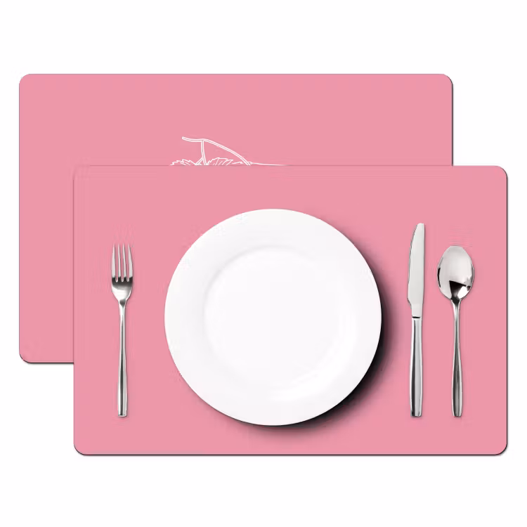 Vinilo para manteles individuales - Frambuesas - Tallo - Dibujado - Rosa — 2