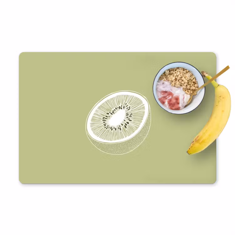 Vinilo para manteles individuales - Kiwi - Dibujo lineal - Minimalista - Verde — 1
