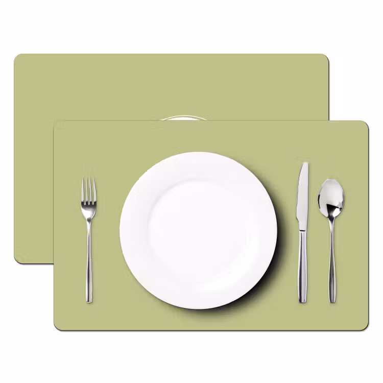 Vinilo para manteles individuales - Kiwi - Dibujo lineal - Minimalista - Verde — 2