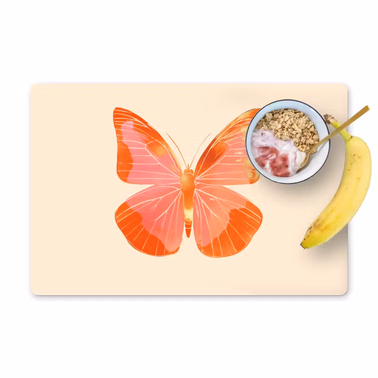 Vinilo para manteles individuales - Mariposa - Minimalista - Rosa — 1