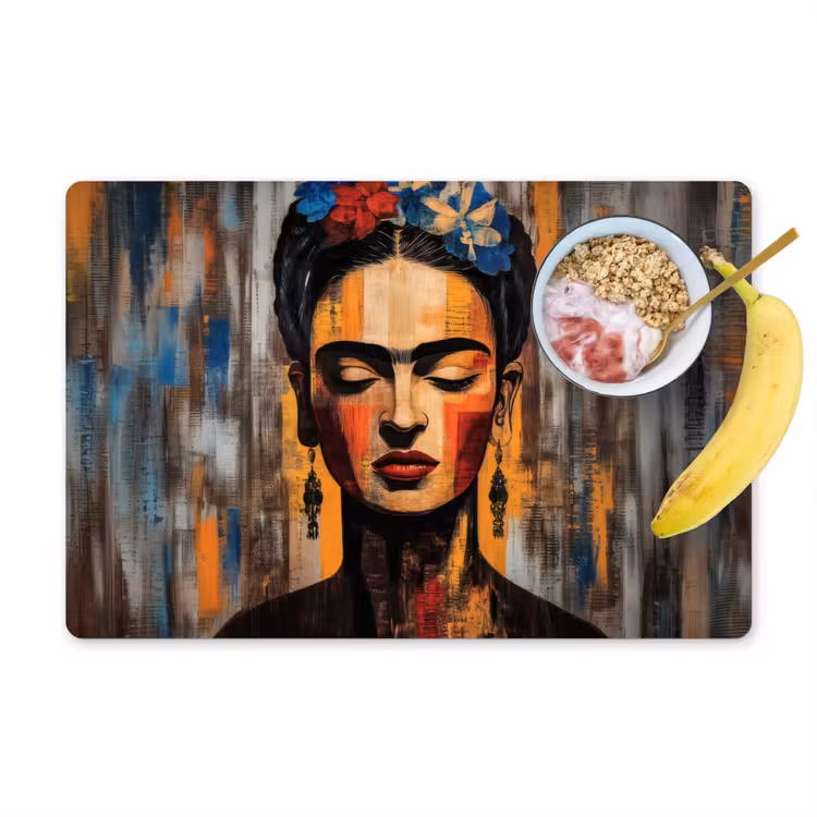 Vinilo para manteles individuales - Retrato - Mujer - Flores — 1