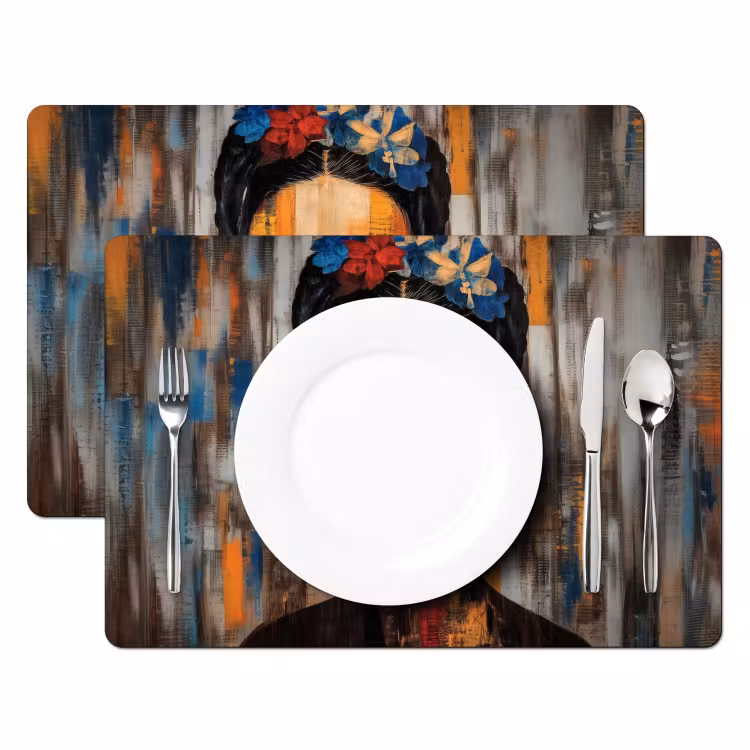 Vinilo para manteles individuales - Retrato - Mujer - Flores — 2