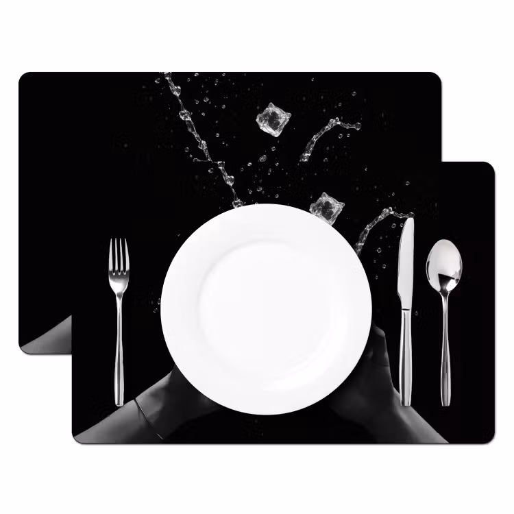 Salvamanteles - Vasos Whicky - Ice - Splashes - Negro — 2