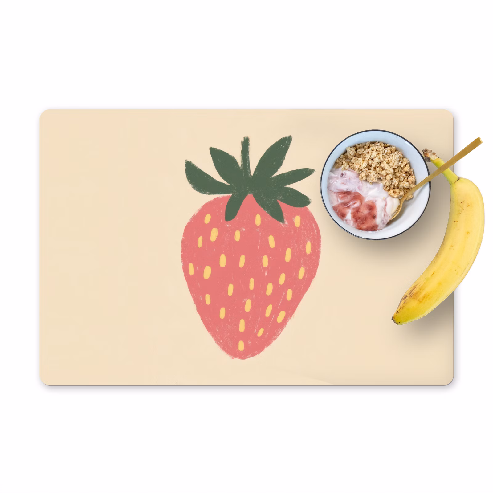 Vinilo para manteles individuales - Fresa - Minimalista - Rojo - Fruta — 1