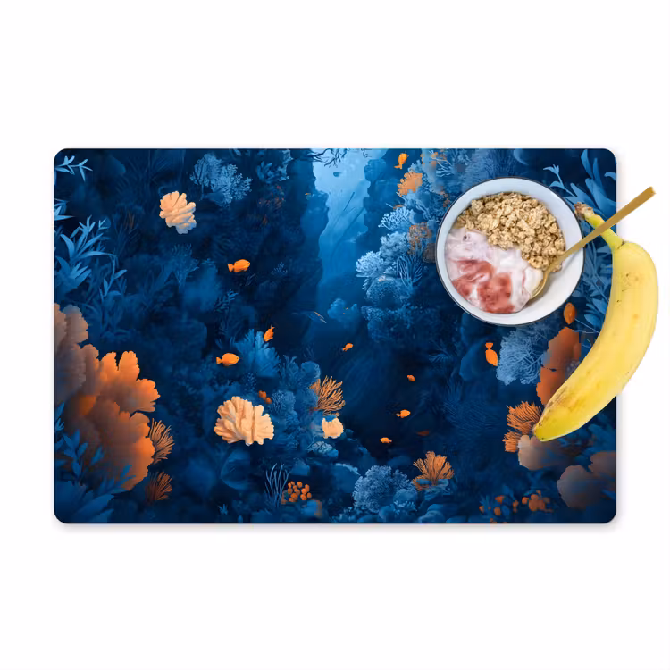 Vinilo para manteles individuales - Arrecife de coral - Pez - Océano - Azul — 1