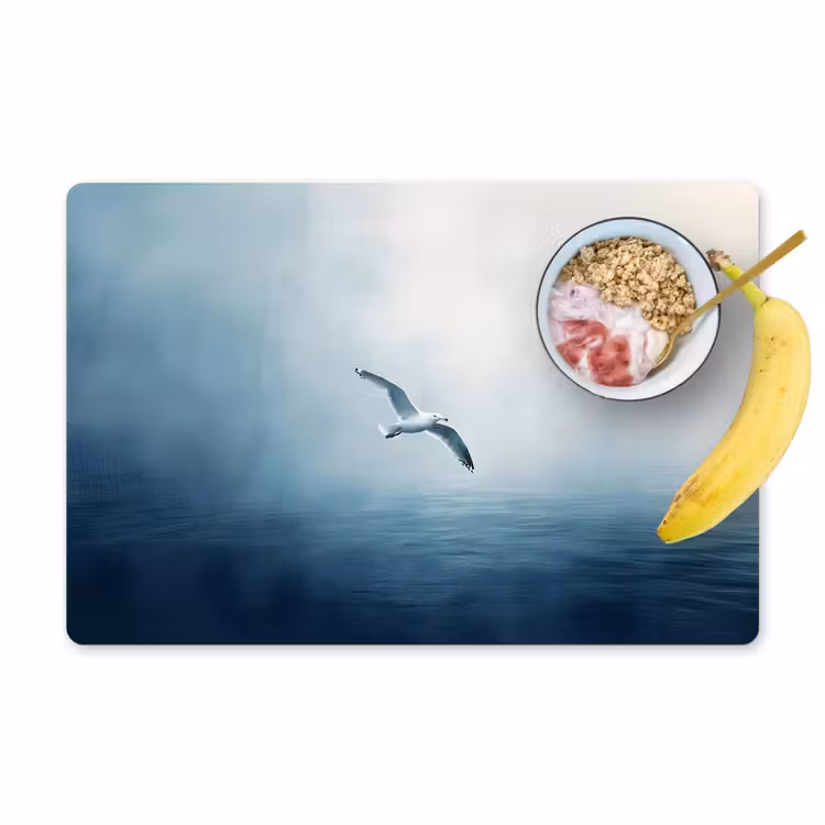 Vinilo para manteles individuales - Gaviota - Blanca - Mar - Niebla — 1