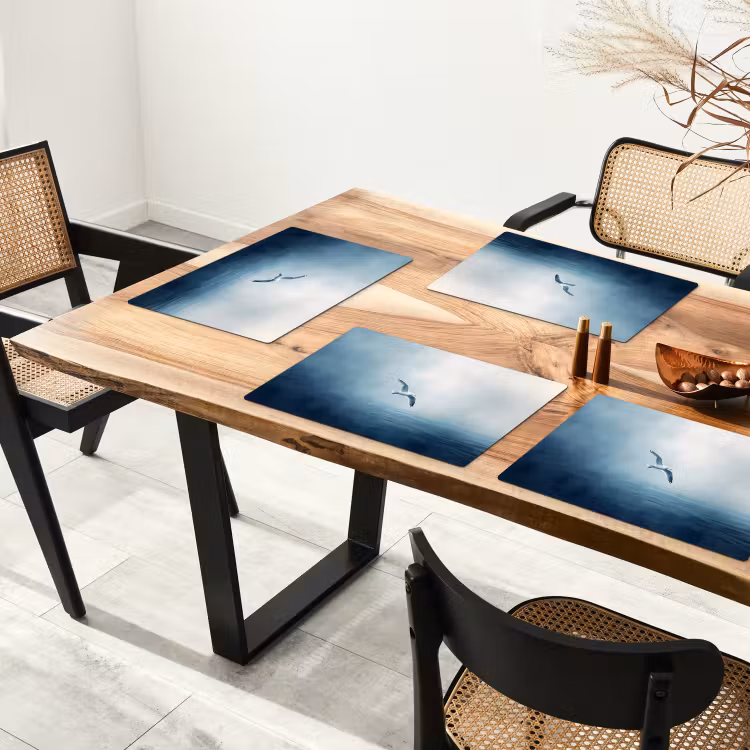 Vinilo para manteles individuales - Gaviota - Blanca - Mar - Niebla — 4