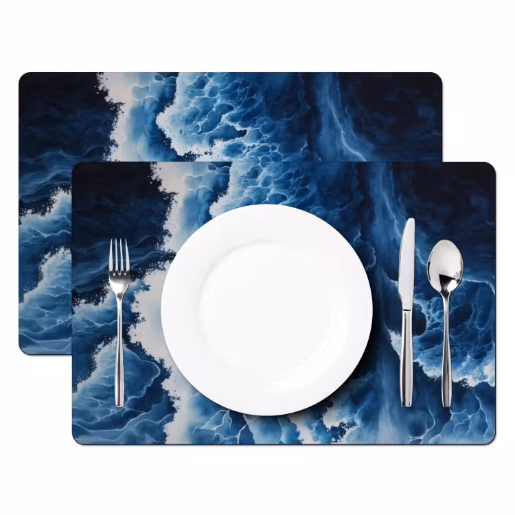 Vinilo para manteles individuales - Olas - Azul - Espuma — 2