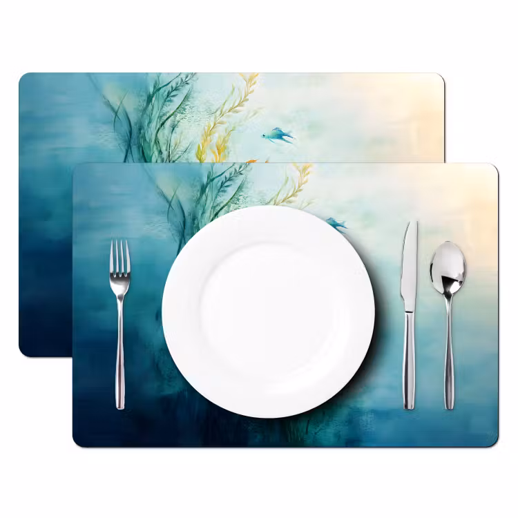 Vinilo para manteles individuales - Plantas acuáticas - Peces - Colorido - Agua — 2