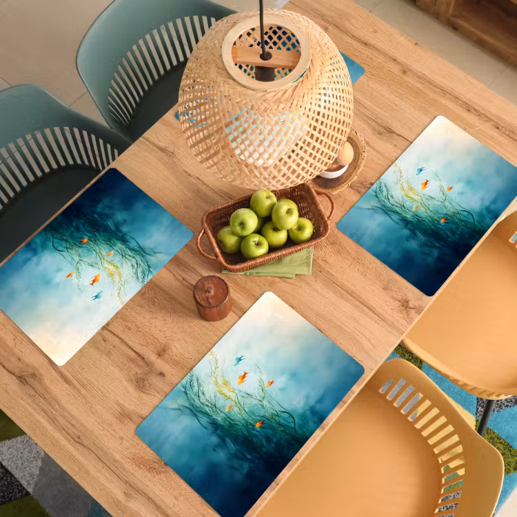 Vinilo para manteles individuales - Plantas acuáticas - Peces - Colorido - Agua — 3
