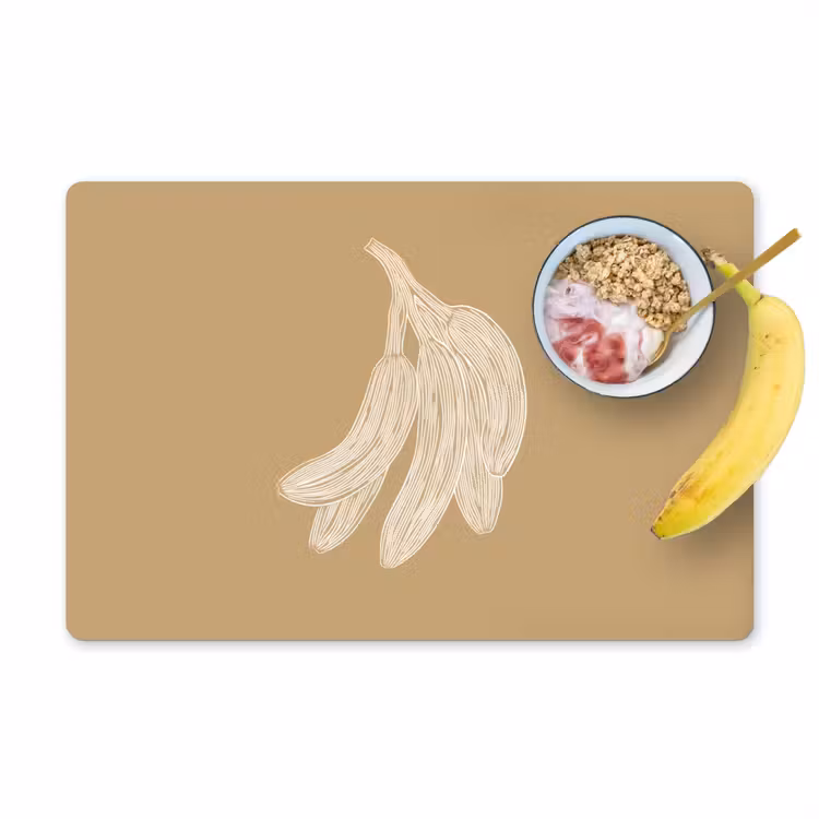 Vinilo para manteles individuales - Plátanos - Beige - Dibujo lineal - Minimalista — 1