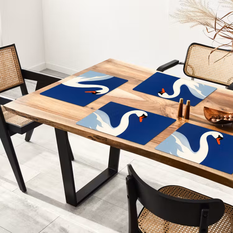 Vinilo para manteles individuales - Cisne - Blanco - Pico - Ilustración — 4