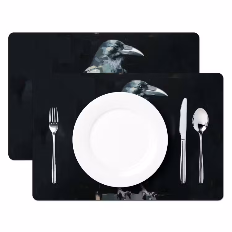Vinilo para manteles individuales - Cuervo - Pájaros - Negro — 2
