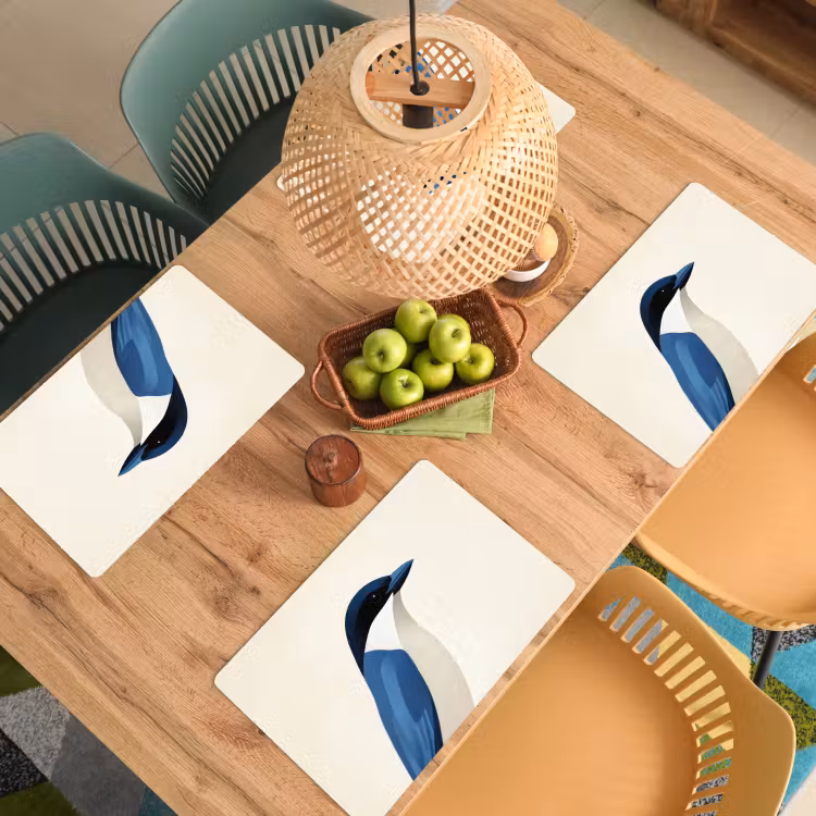 Vinilo para manteles individuales - Ilustración - Azul - Pájaro — 3