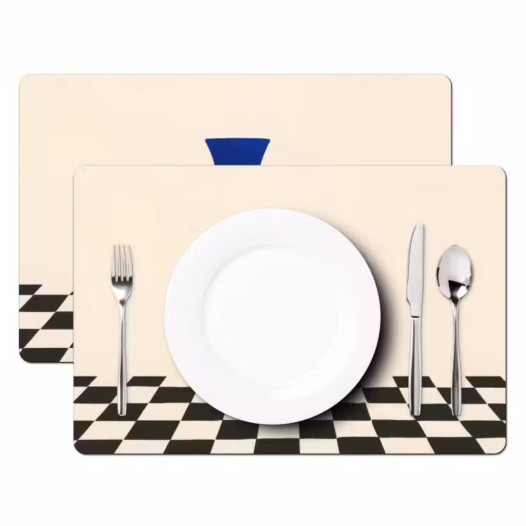 Vinilo para manteles individuales - Jarrón - Azul - Bloqueado - Moderno — 2