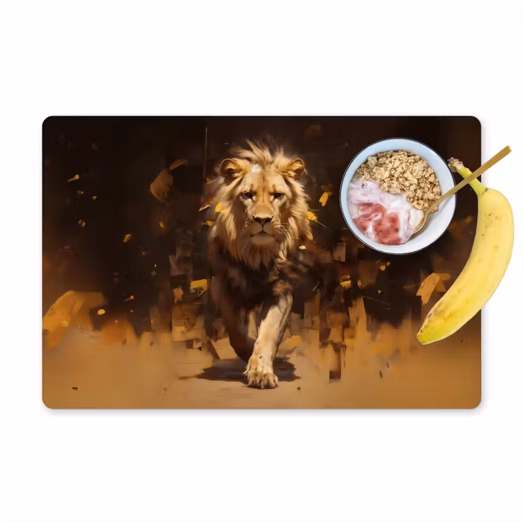 Vinilo para manteles individuales - León - Pintado - Abstracto - Oro — 1